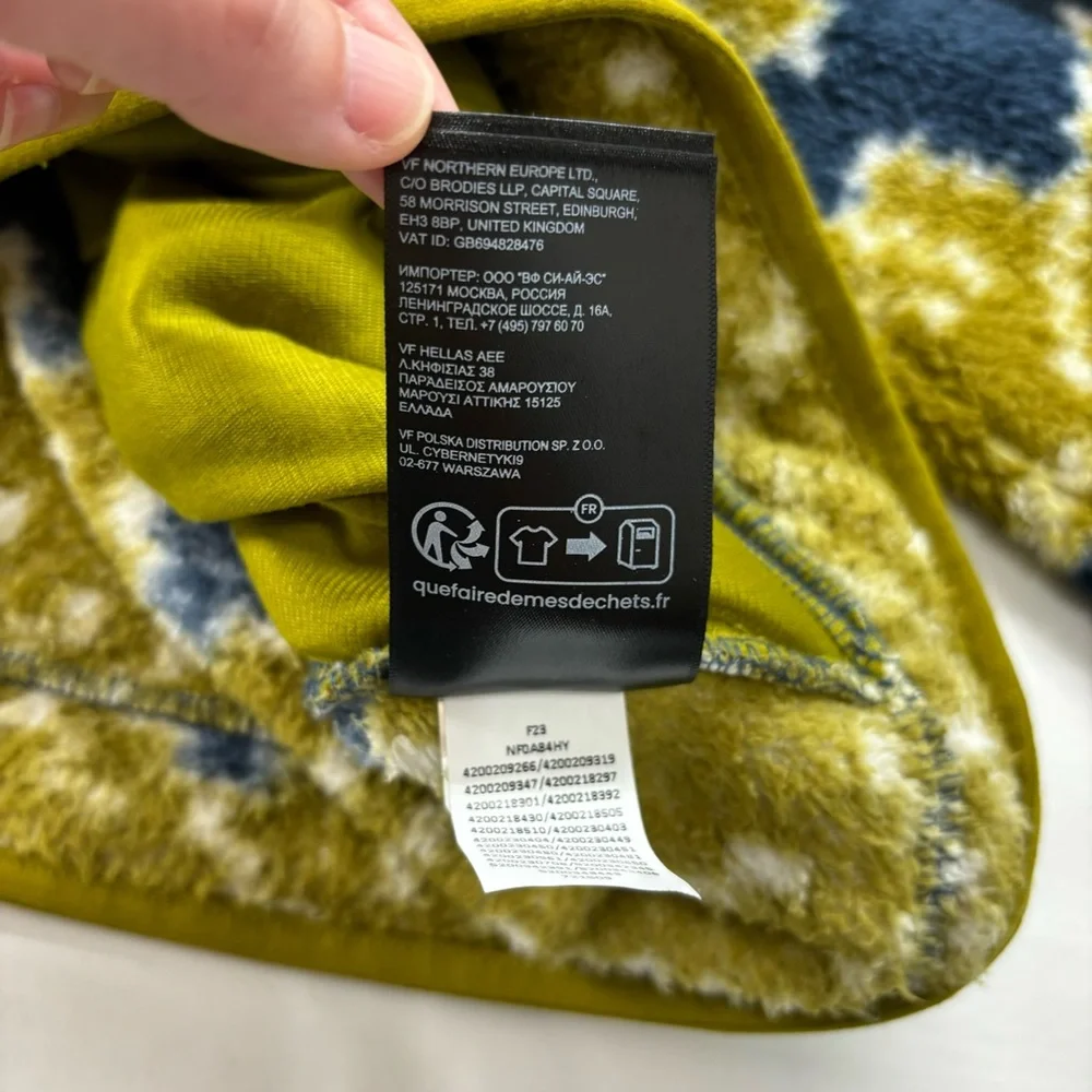 The North Face Men’s Campfire Fleece Full Zip Jacket Green Blue Size XL